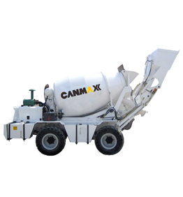 Self-loading truck mixer
